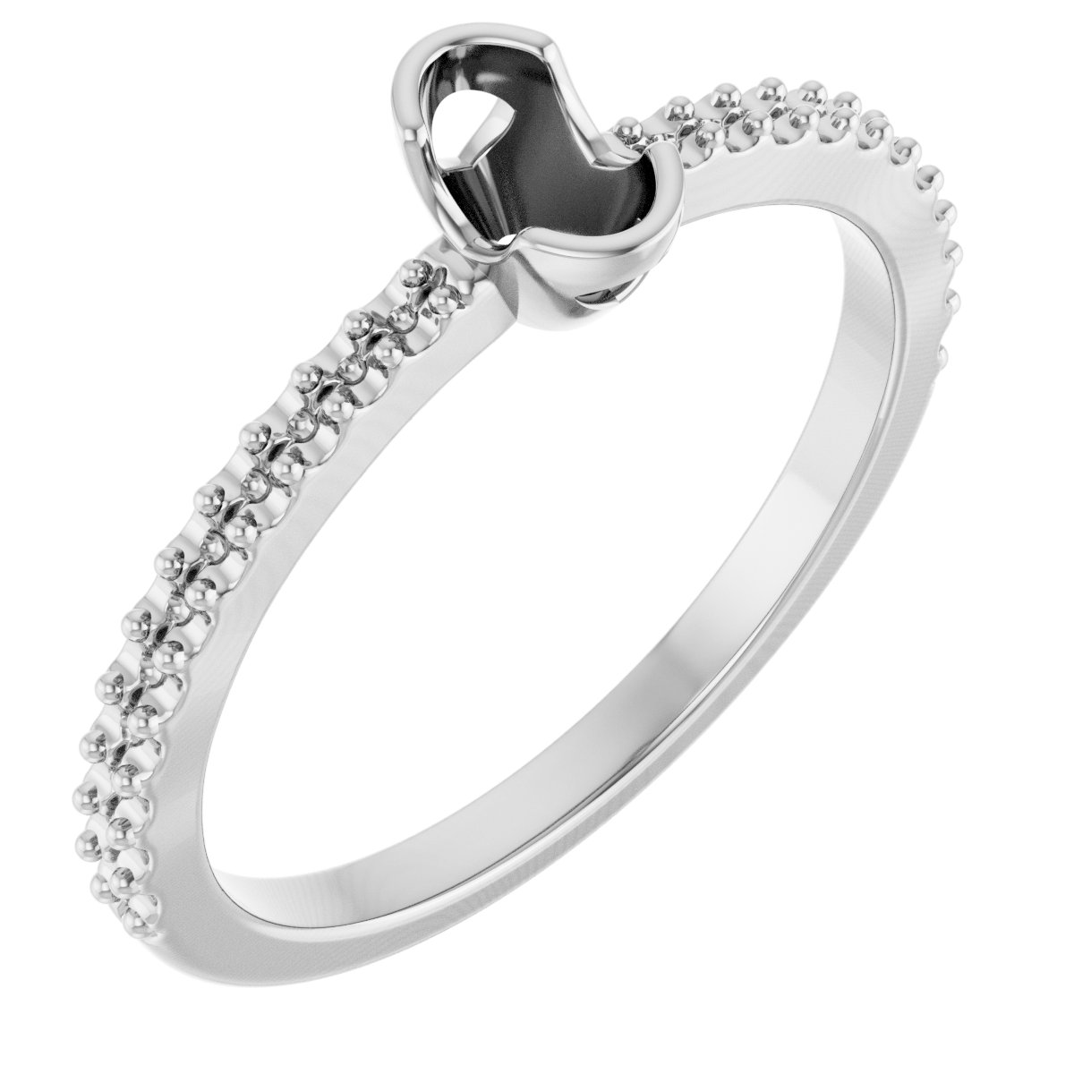 Half-Bezel Engagement Ring