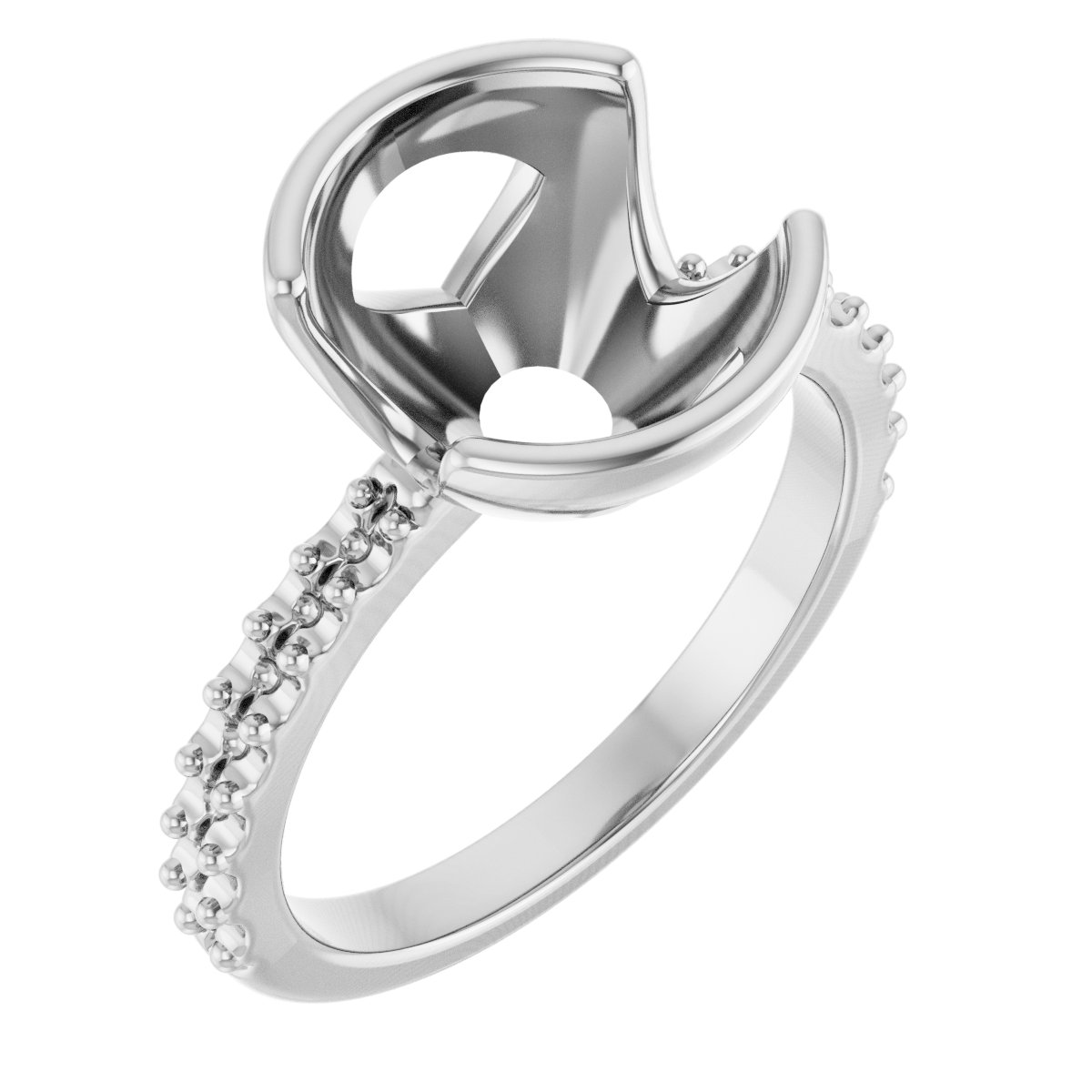 Half-Bezel Engagement Ring