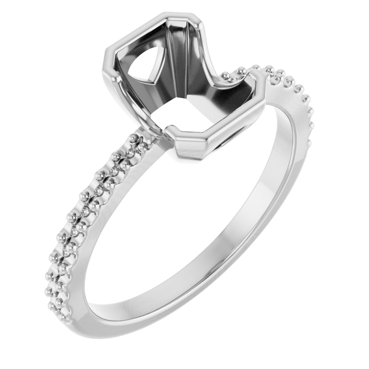 Half-Bezel Engagement Ring