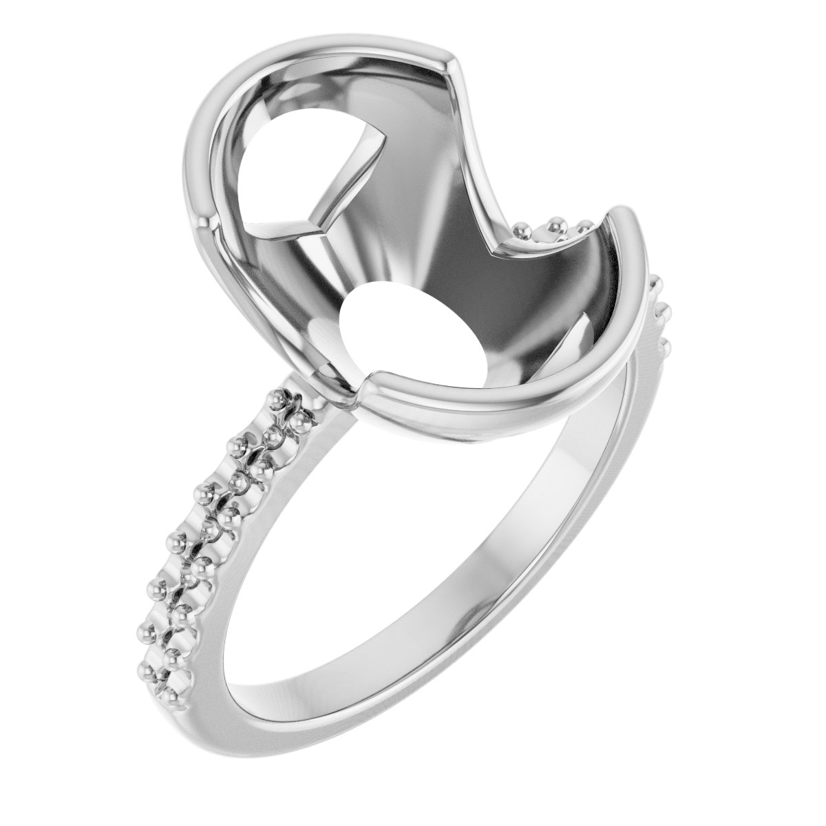 Half-Bezel Engagement Ring