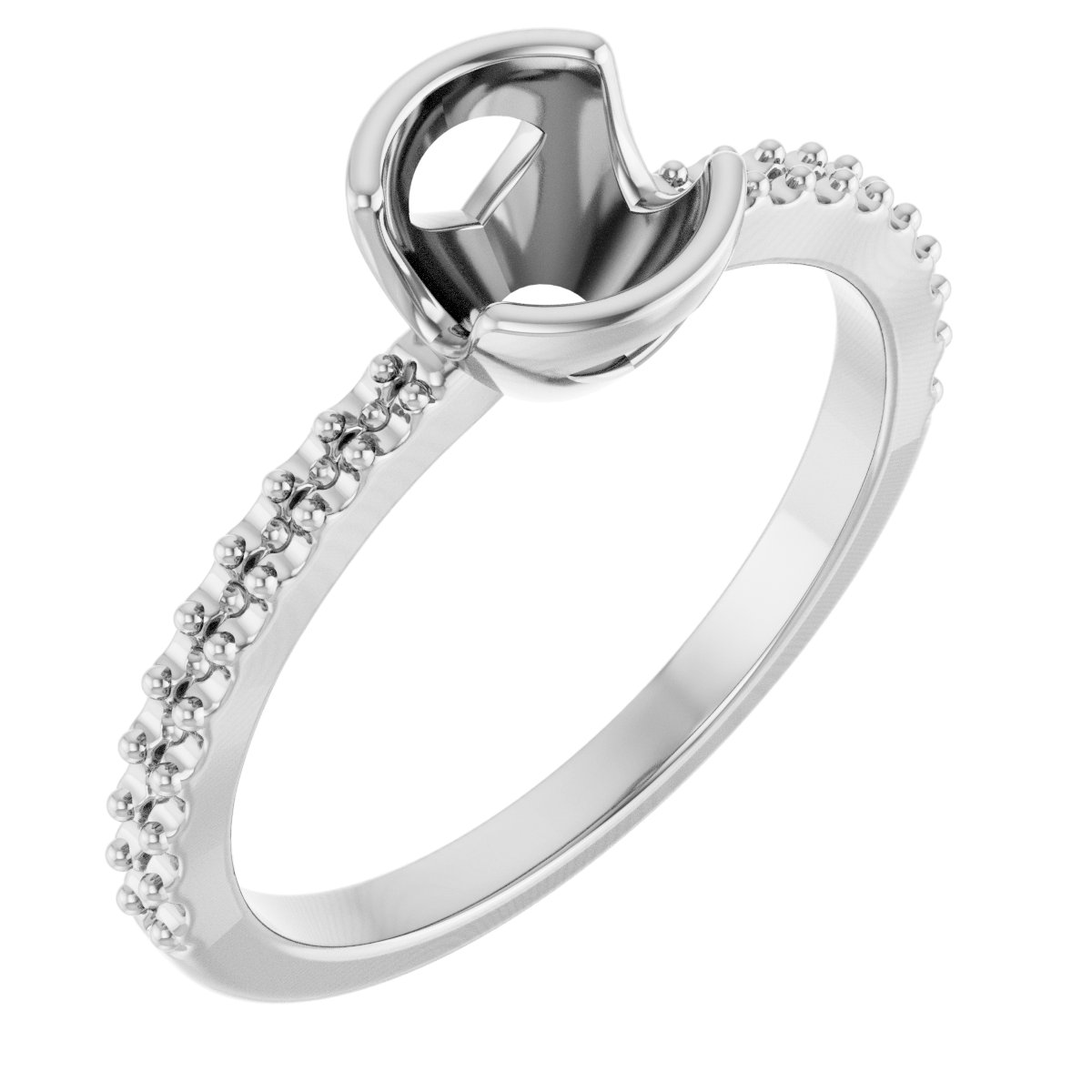 Half-Bezel Engagement Ring