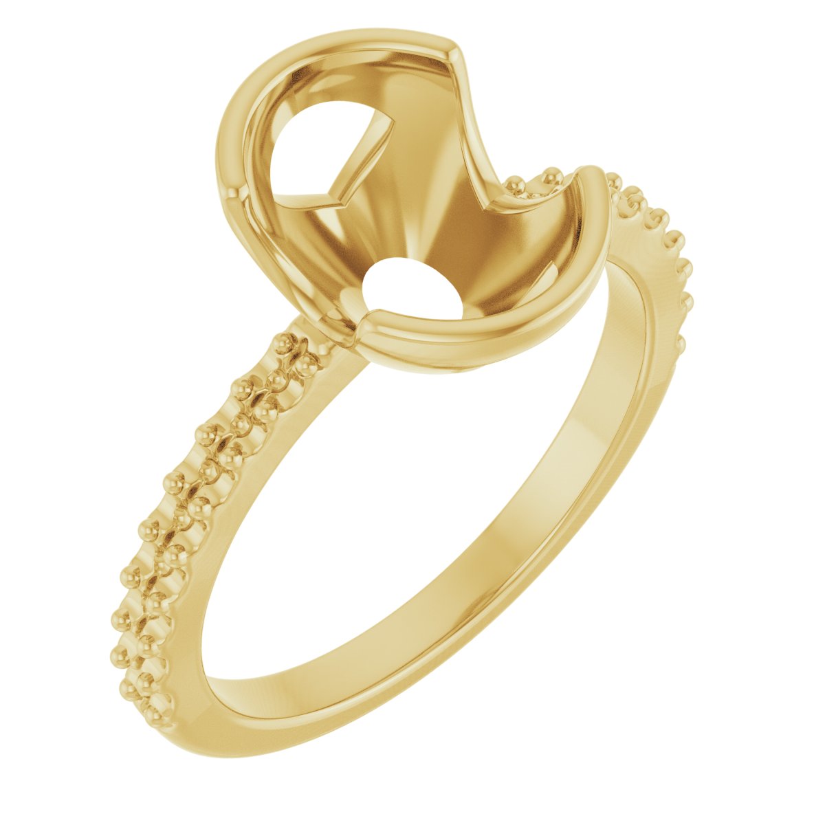 14k Yellow Gold 10x8 Mm Oval Engagement Ring Mounting