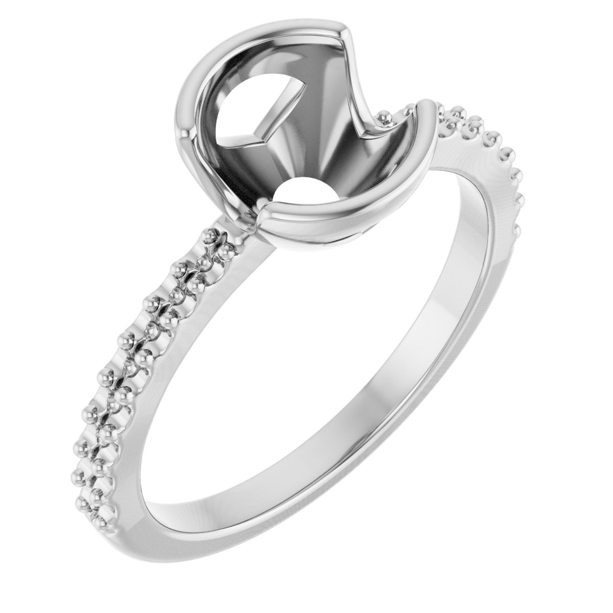 Half-Bezel Engagement Ring