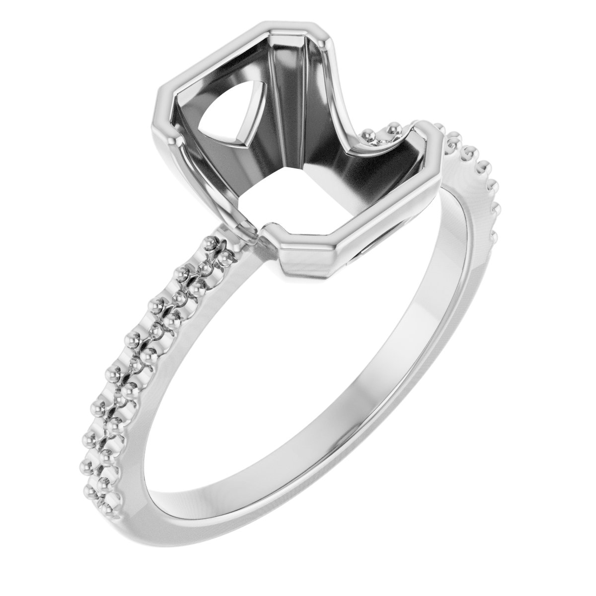Half-Bezel Engagement Ring
