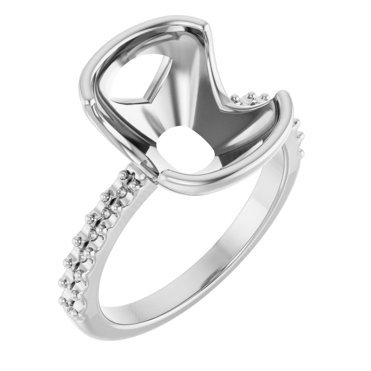 Half-Bezel Engagement Ring
