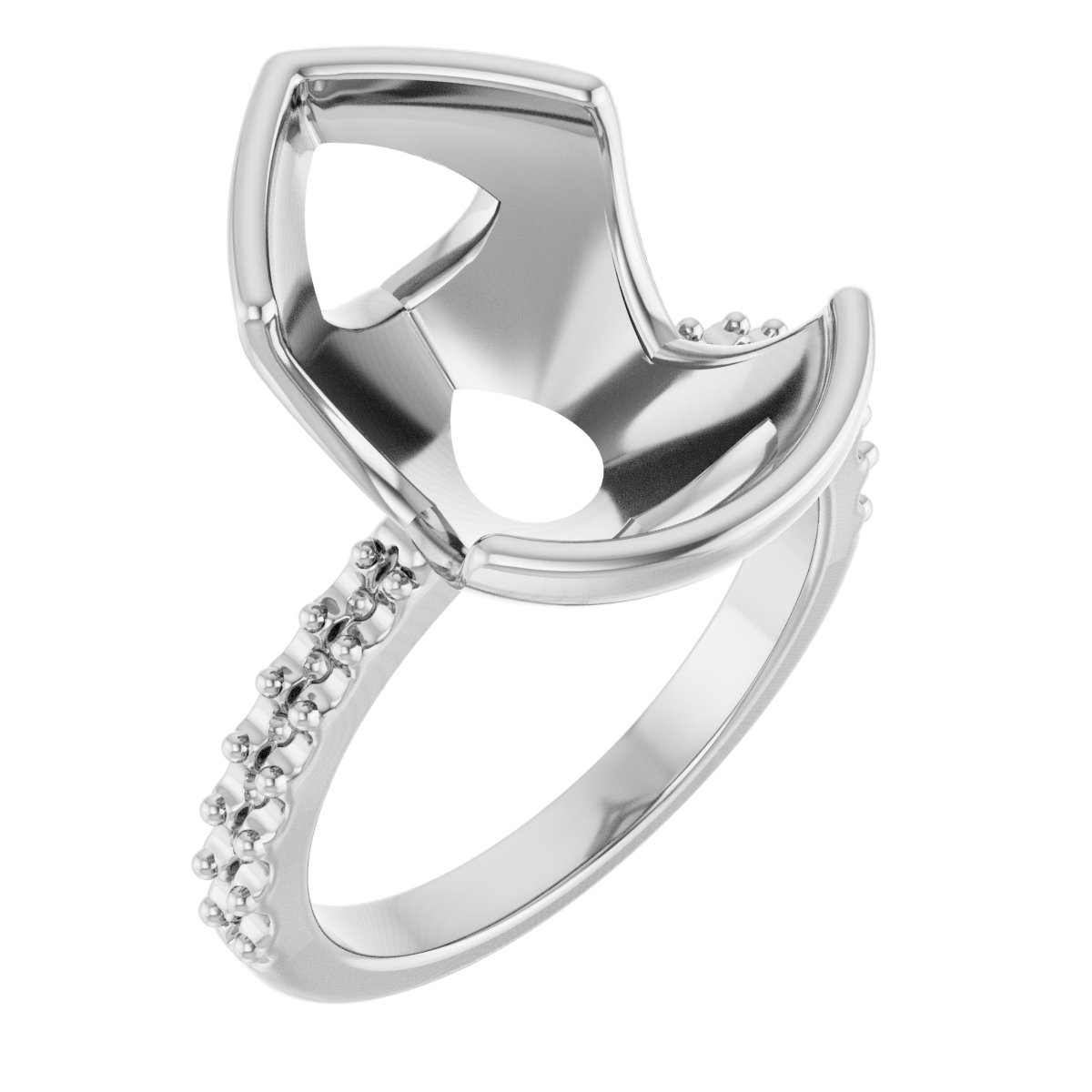 Half-Bezel Engagement Ring