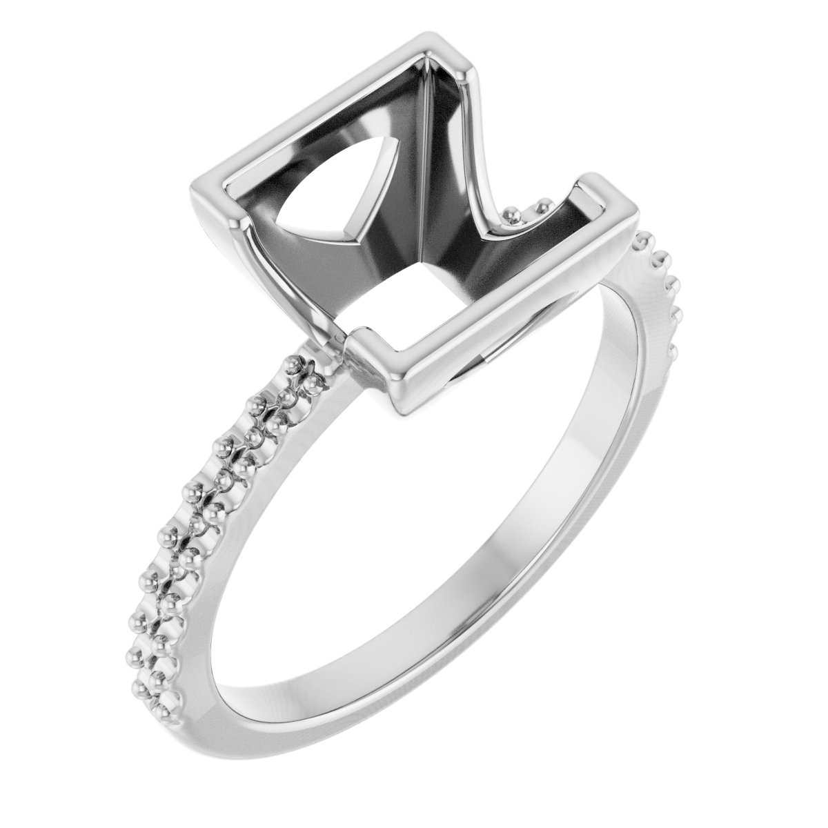Half-Bezel Engagement Ring