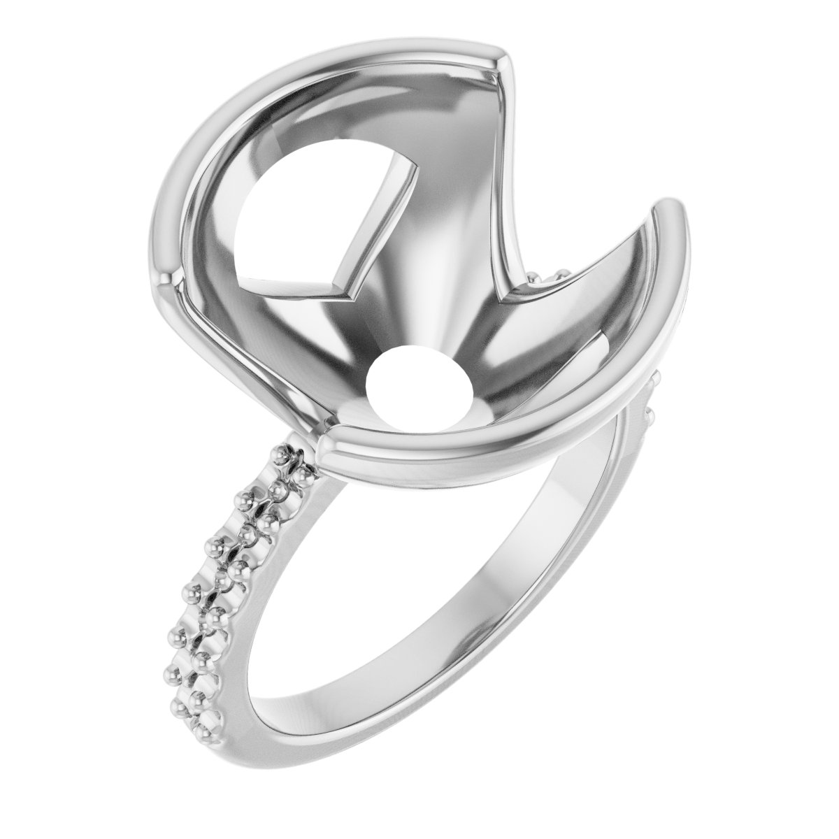 Half-Bezel Engagement Ring