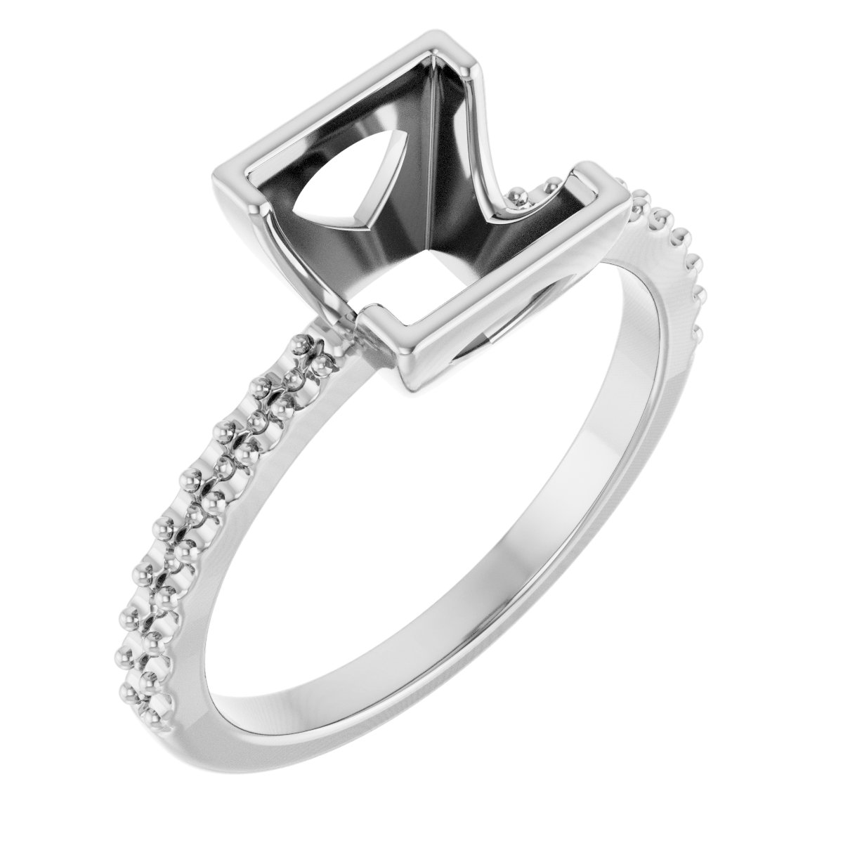 Half-Bezel Engagement Ring