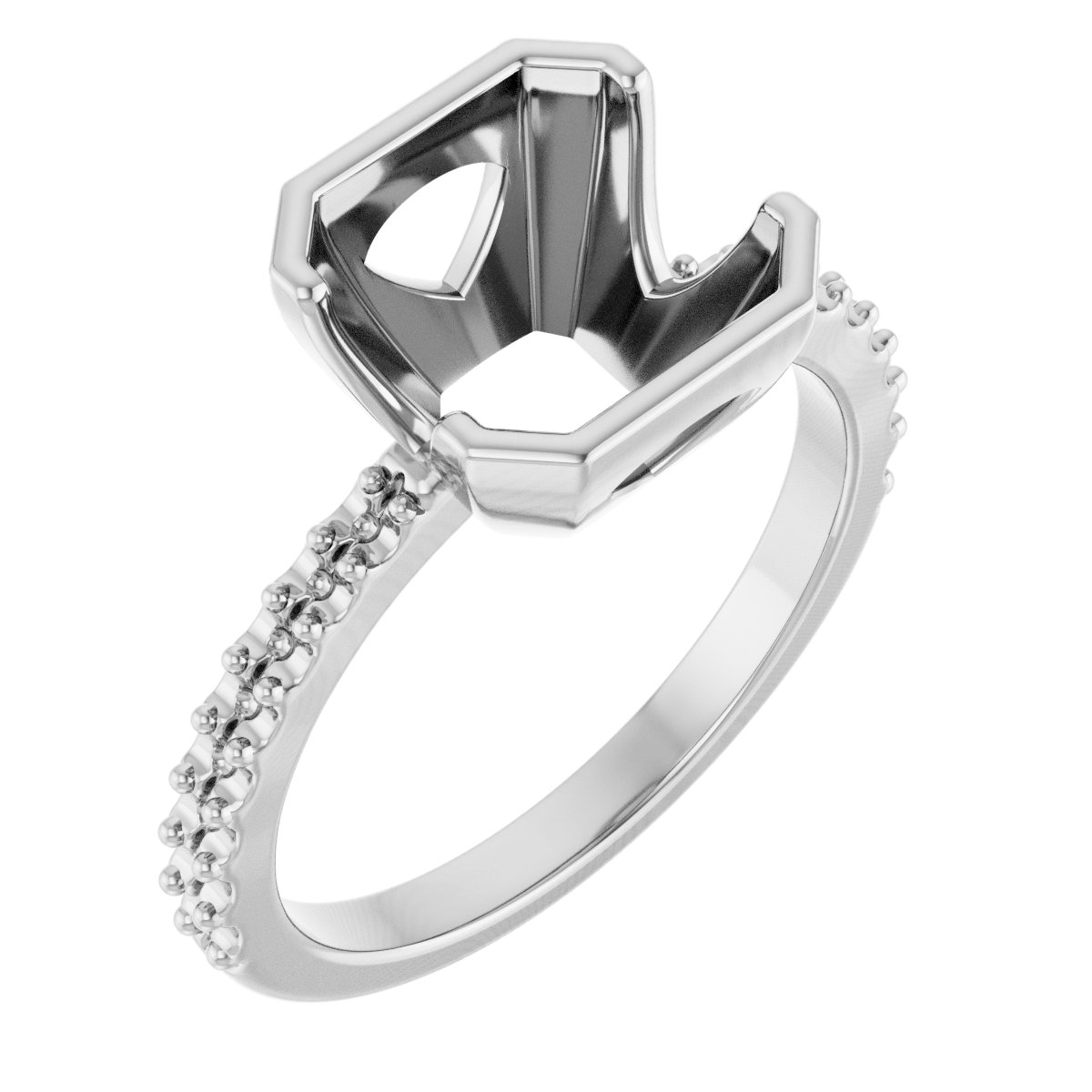 Half-Bezel Engagement Ring