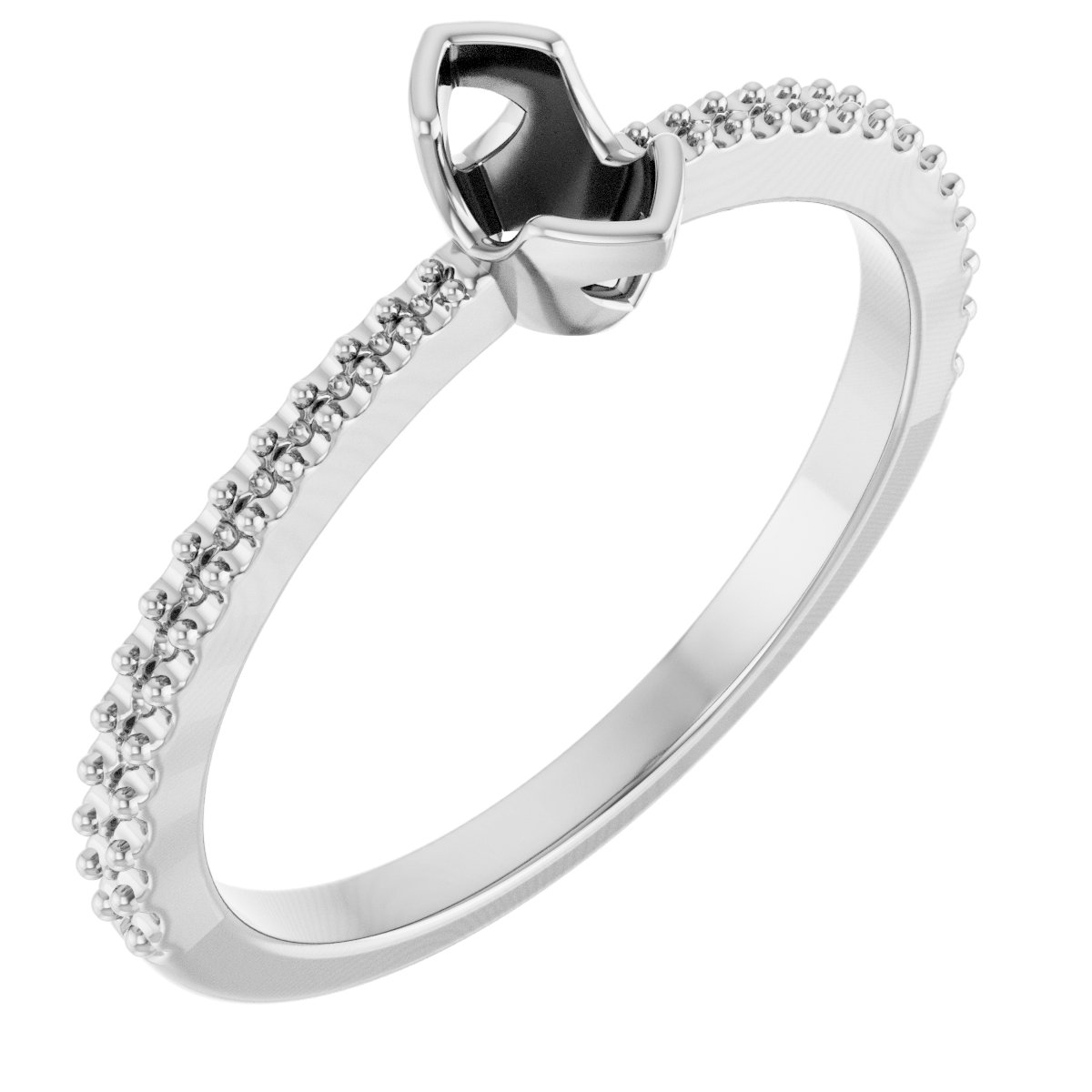 Half-Bezel Engagement Ring