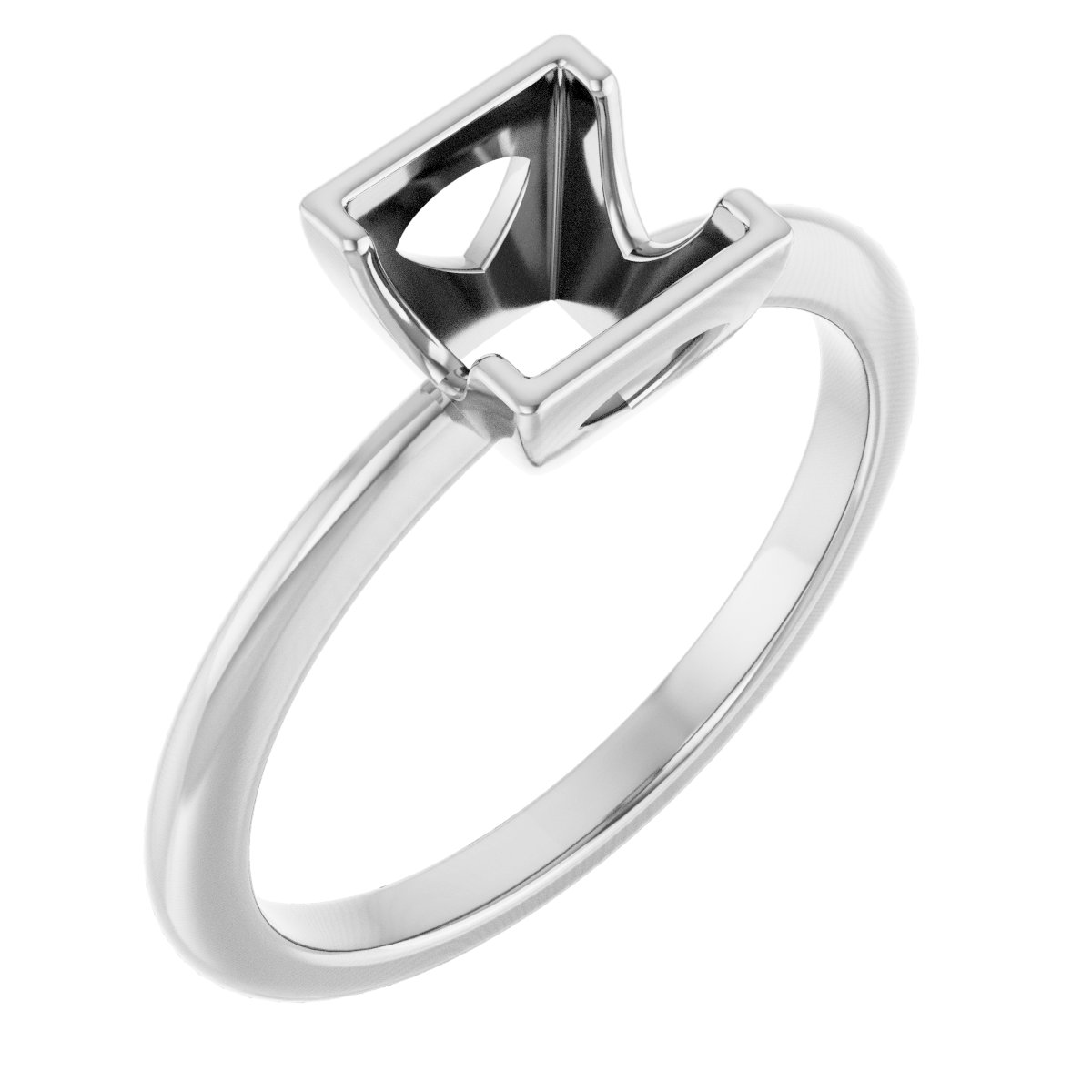 Half-Bezel Engagement Ring