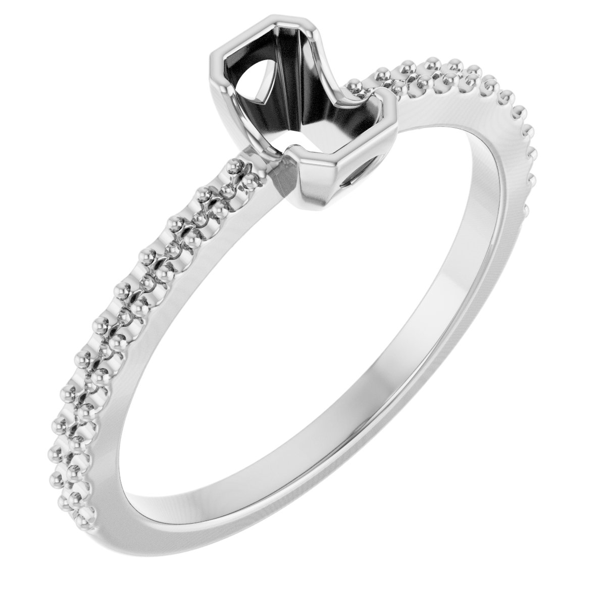 Half-Bezel Engagement Ring