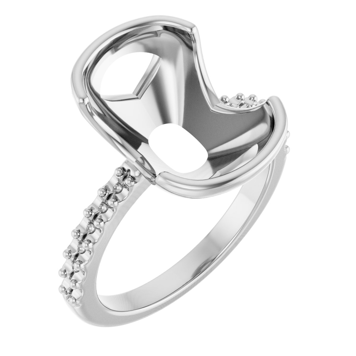 Half-Bezel Engagement Ring