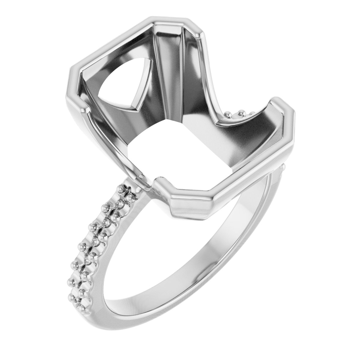 Half-Bezel Engagement Ring