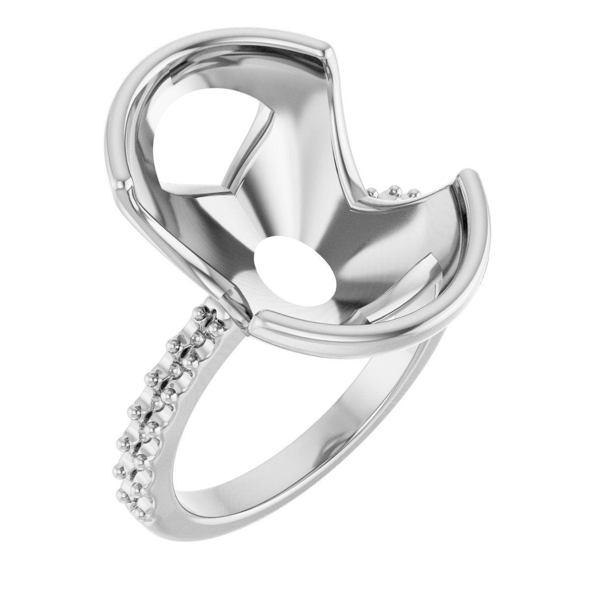 Half-Bezel Engagement Ring