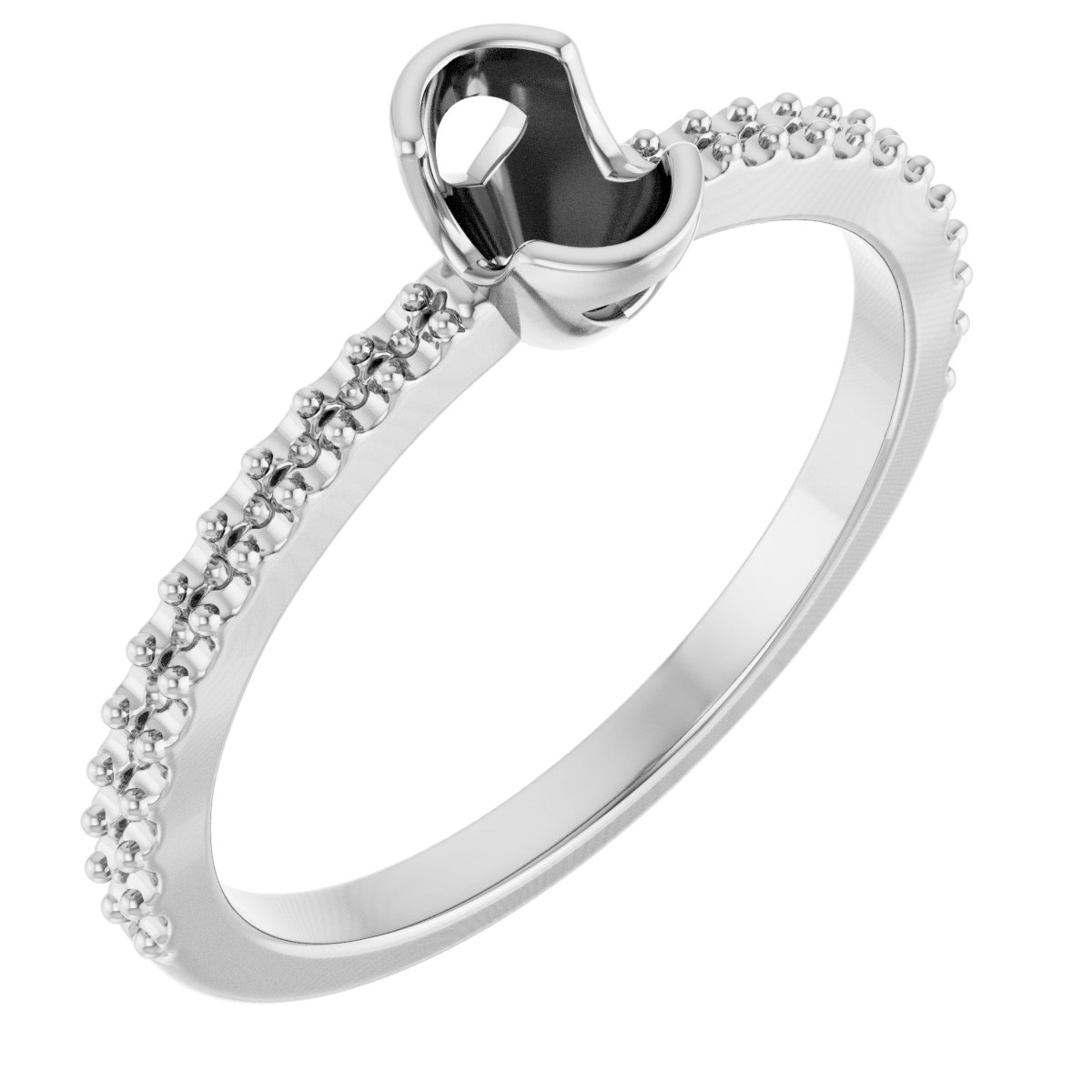 Half-Bezel Engagement Ring