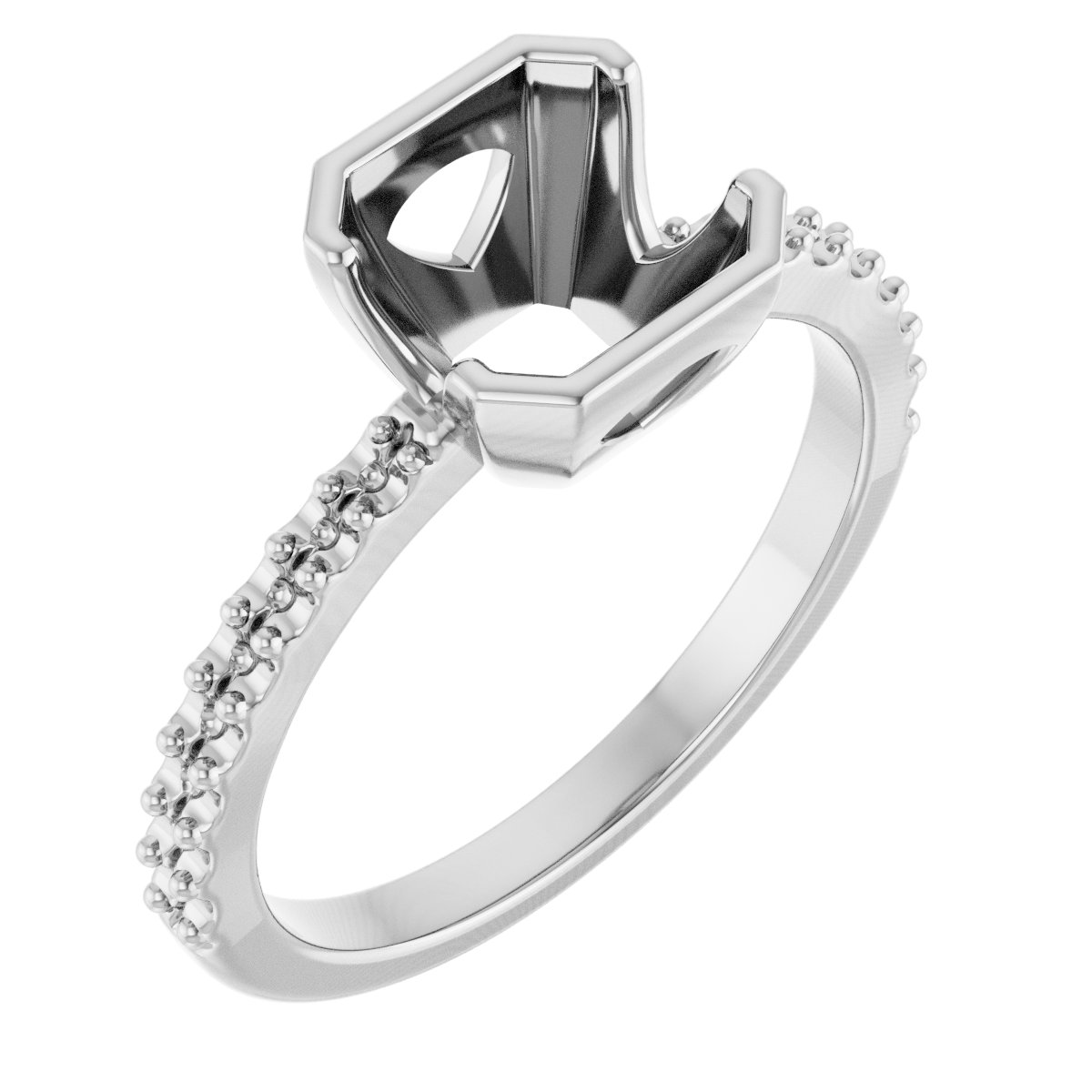 Half-Bezel Engagement Ring