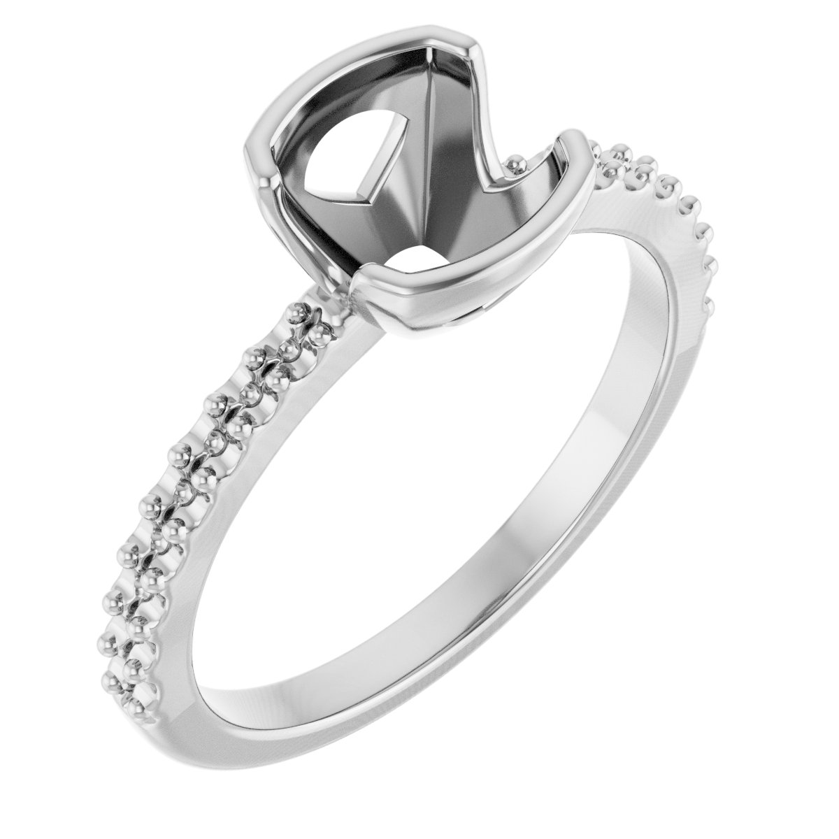 Half-Bezel Engagement Ring