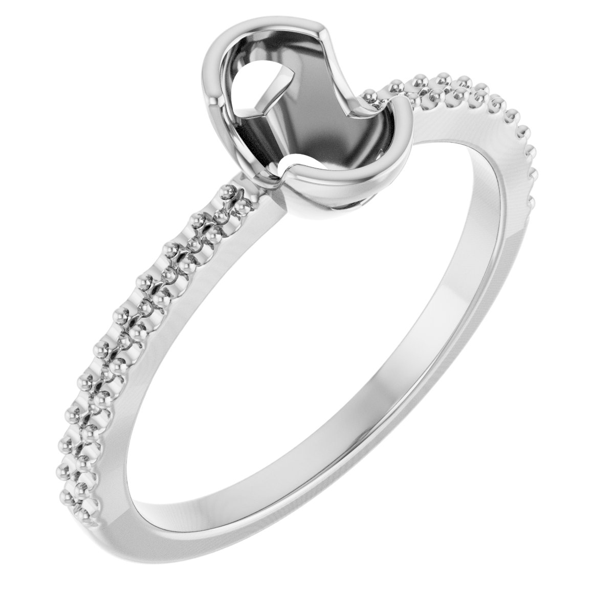 Half-Bezel Engagement Ring