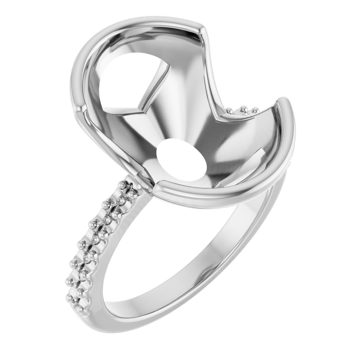 Half-Bezel Engagement Ring