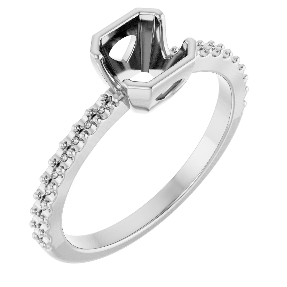 Half-Bezel Engagement Ring
