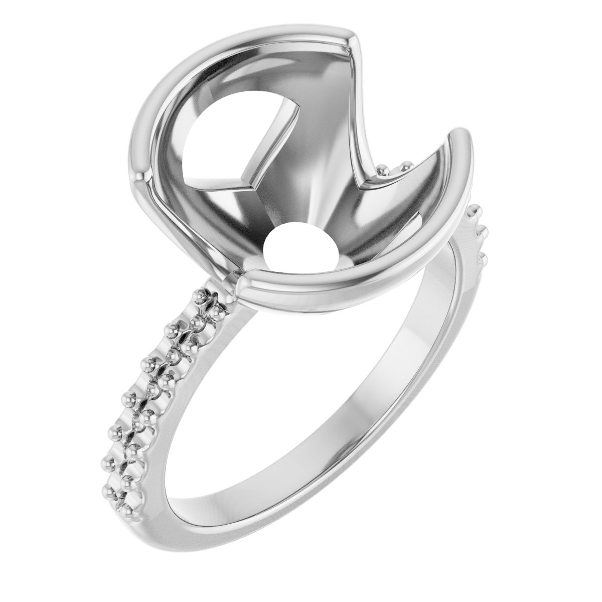 Half-Bezel Engagement Ring