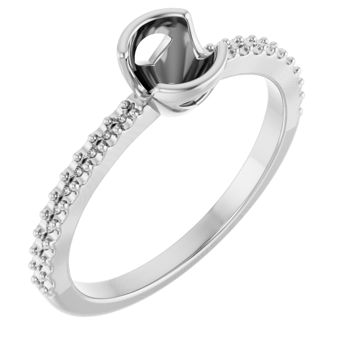 Half-Bezel Engagement Ring