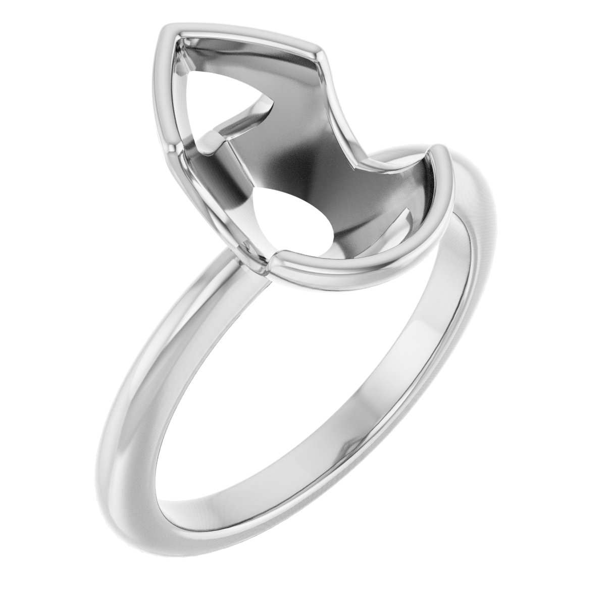 Half-Bezel Engagement Ring