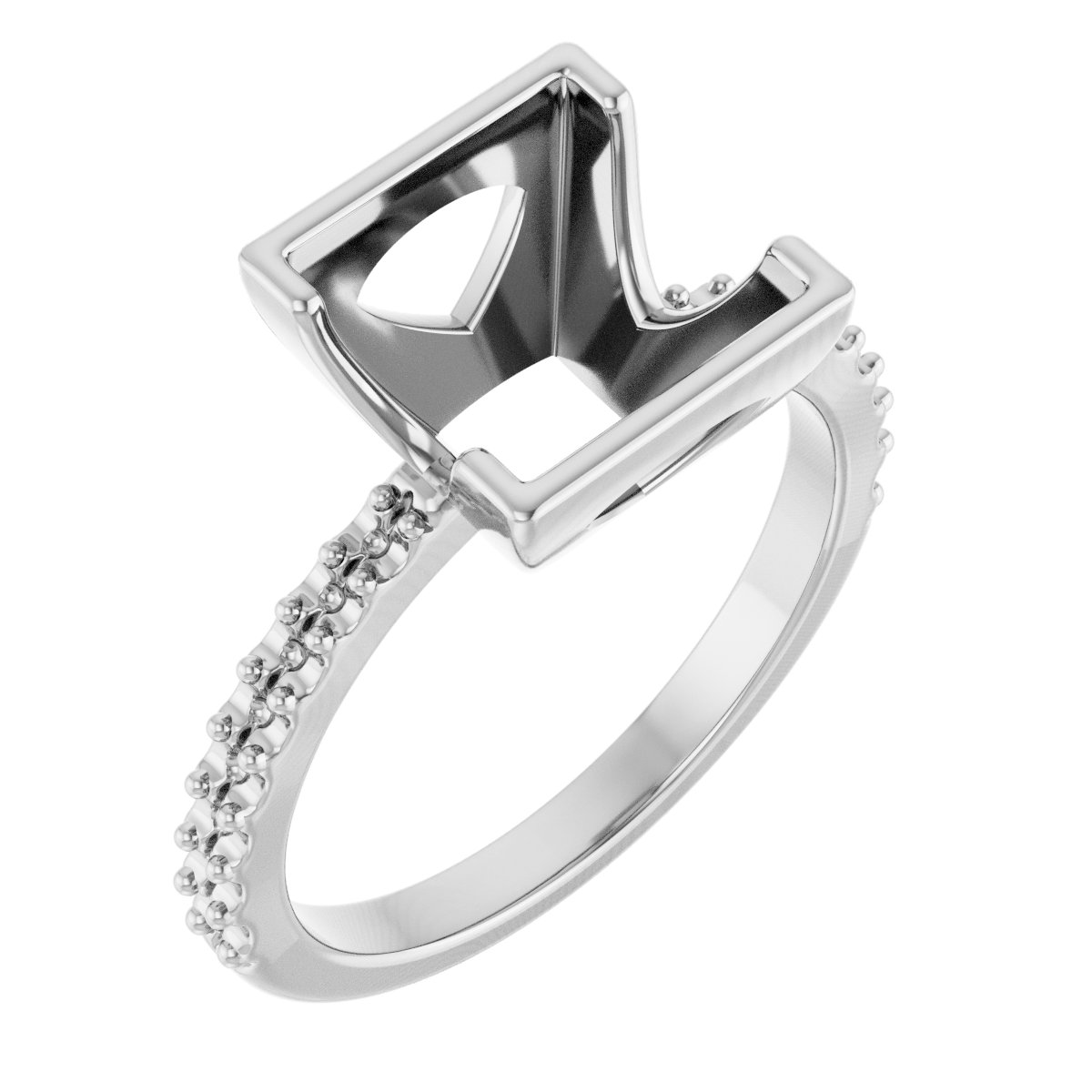 Half-Bezel Engagement Ring