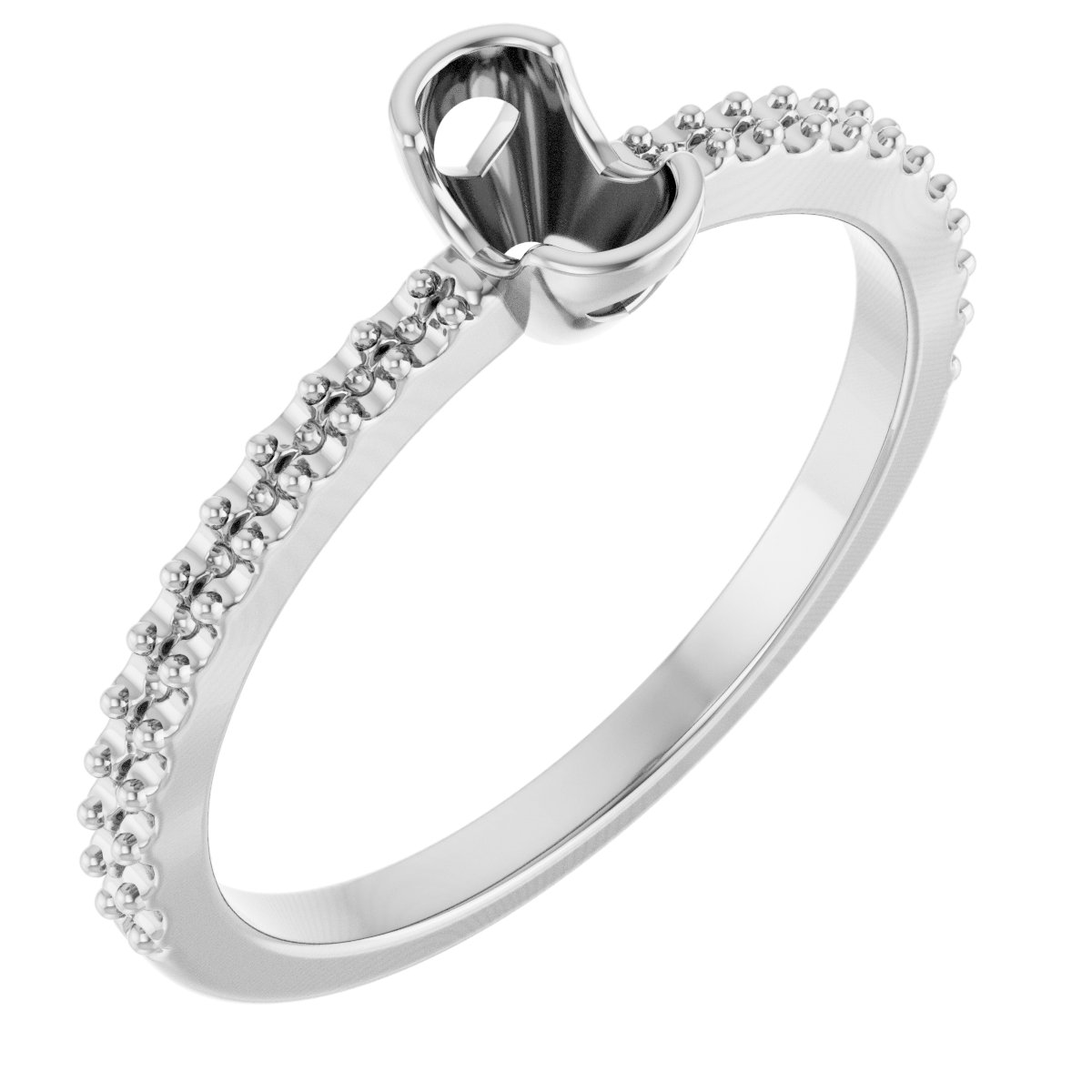 Half-Bezel Engagement Ring