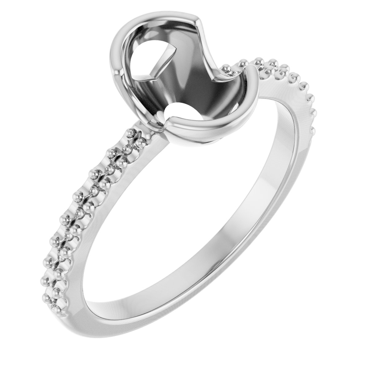 Half-Bezel Engagement Ring