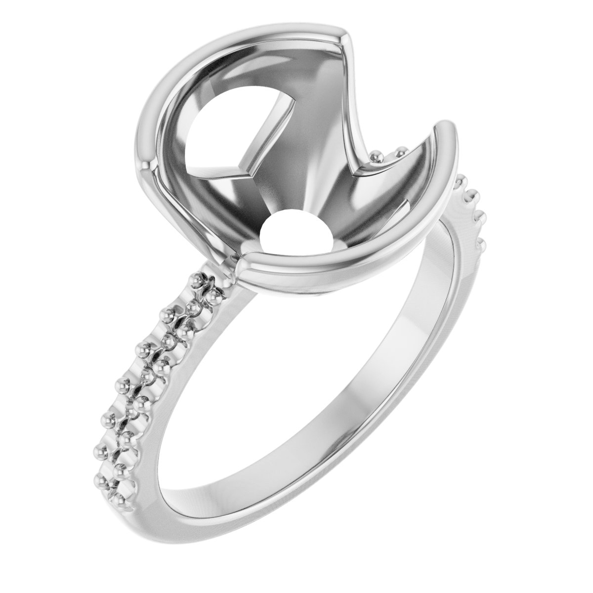Half-Bezel Engagement Ring
