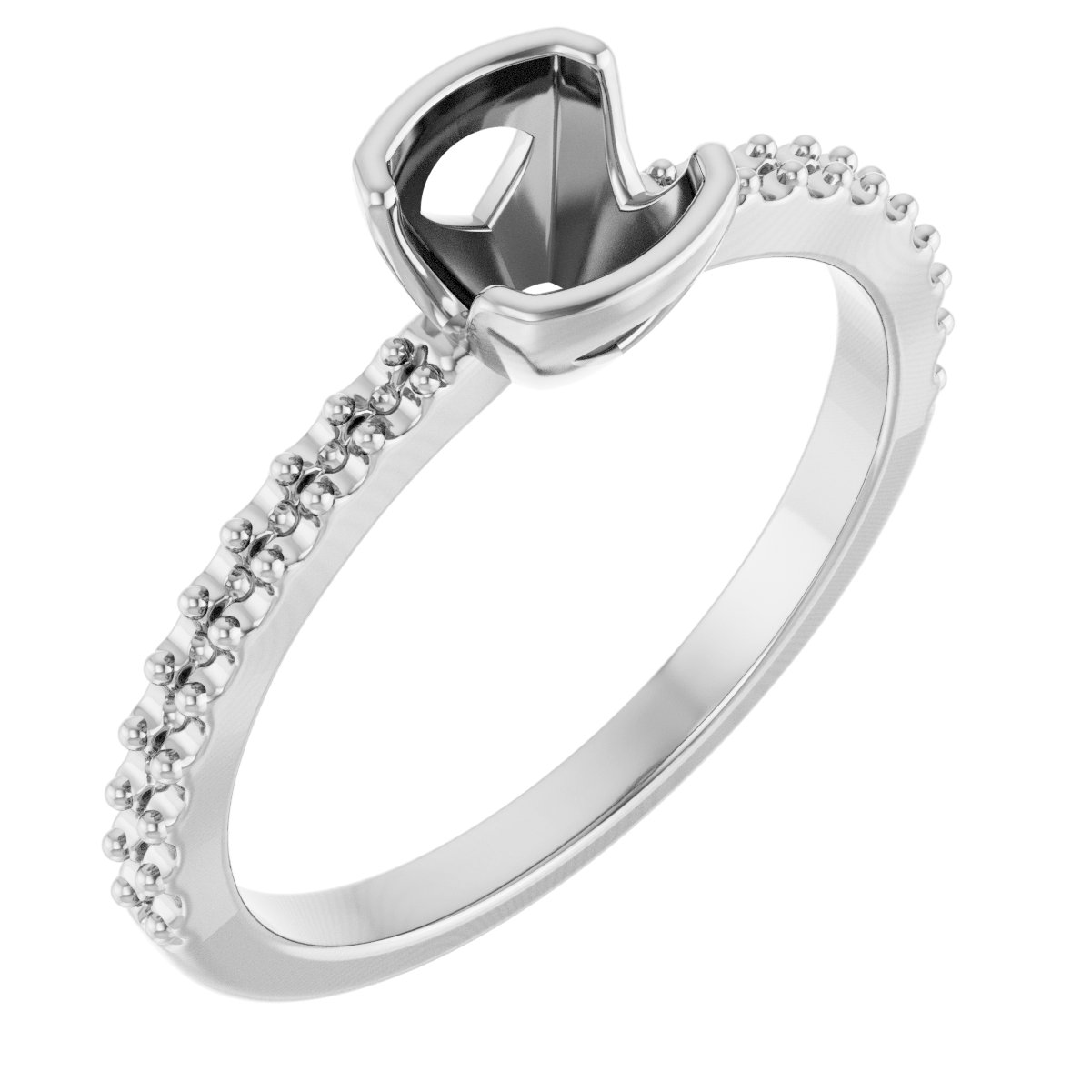 Half-Bezel Engagement Ring