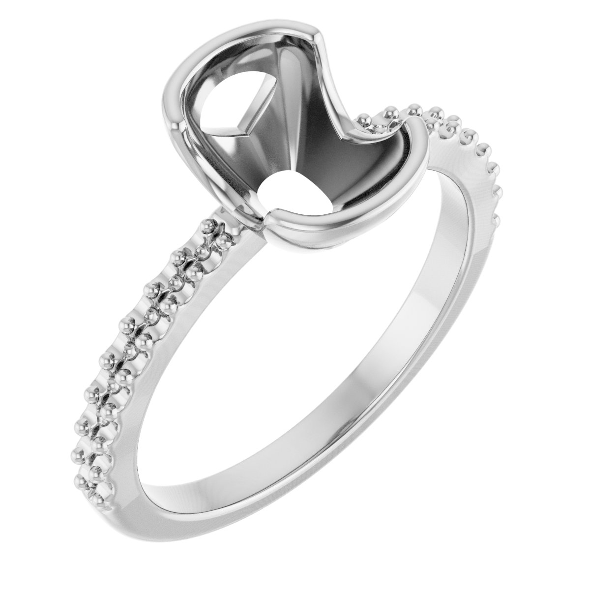 Half-Bezel Engagement Ring
