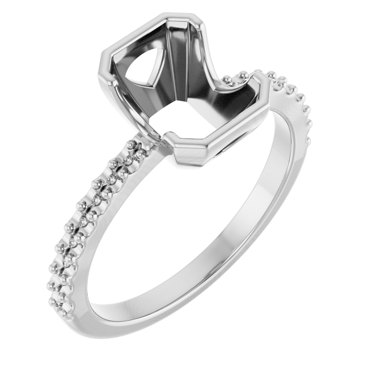 Half-Bezel Engagement Ring