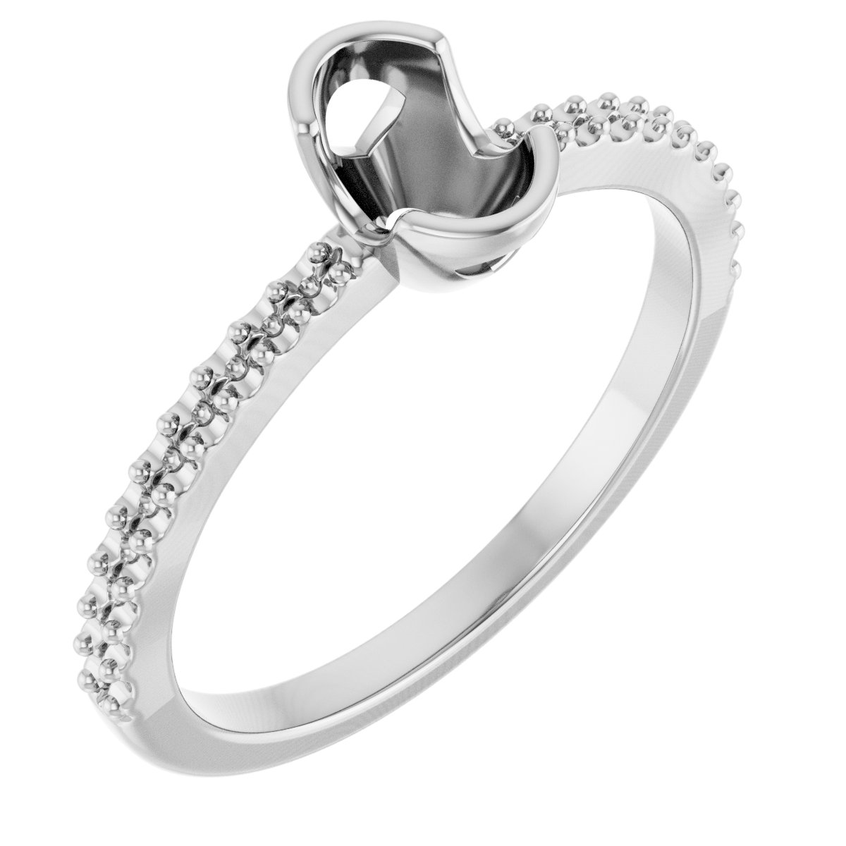 Half-Bezel Engagement Ring