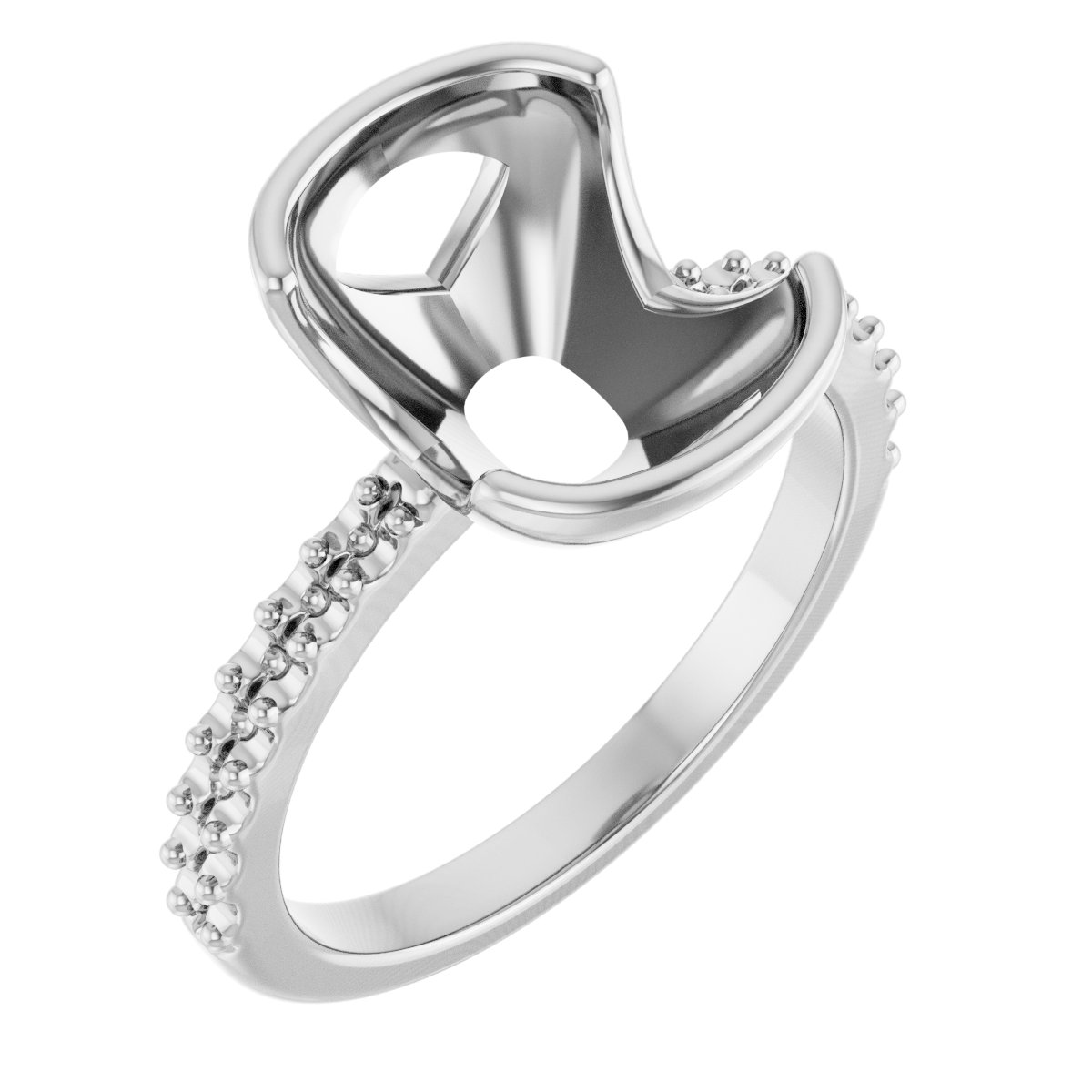 Half-Bezel Engagement Ring