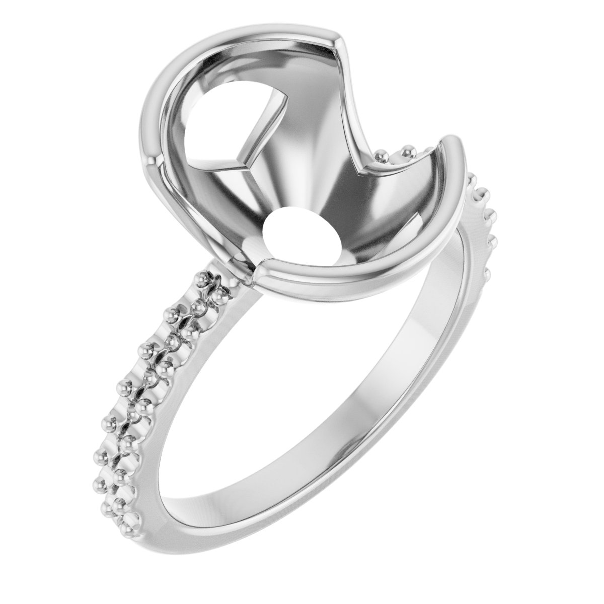 Half-Bezel Engagement Ring