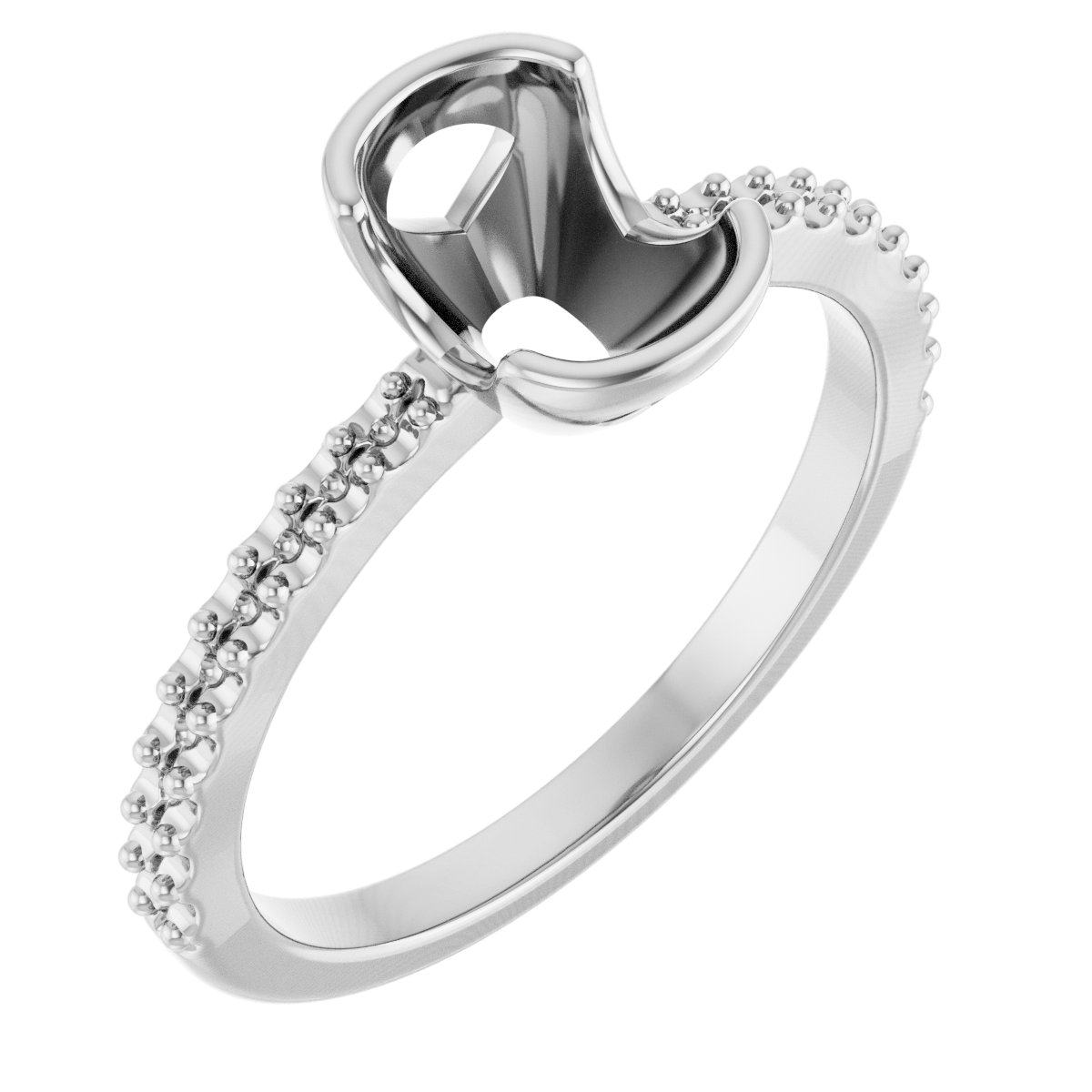 Half-Bezel Engagement Ring