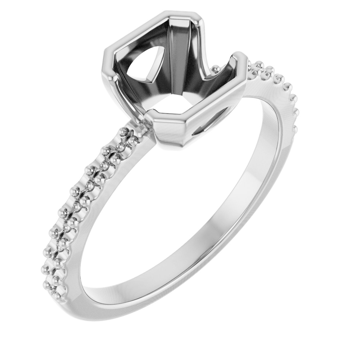 Half-Bezel Engagement Ring
