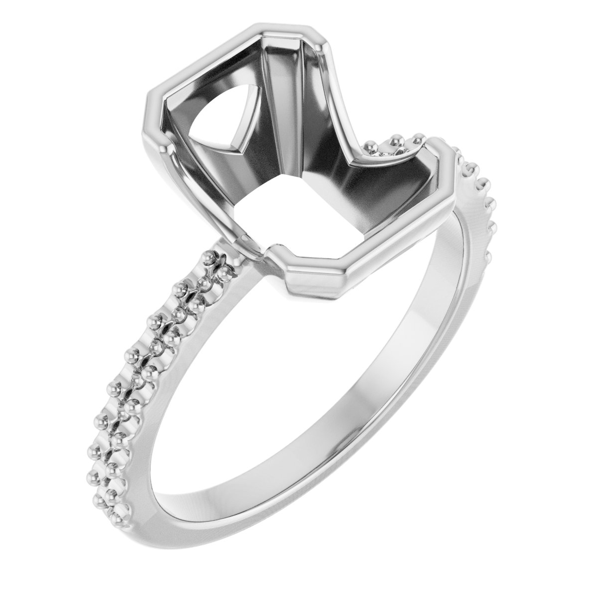 Half-Bezel Engagement Ring