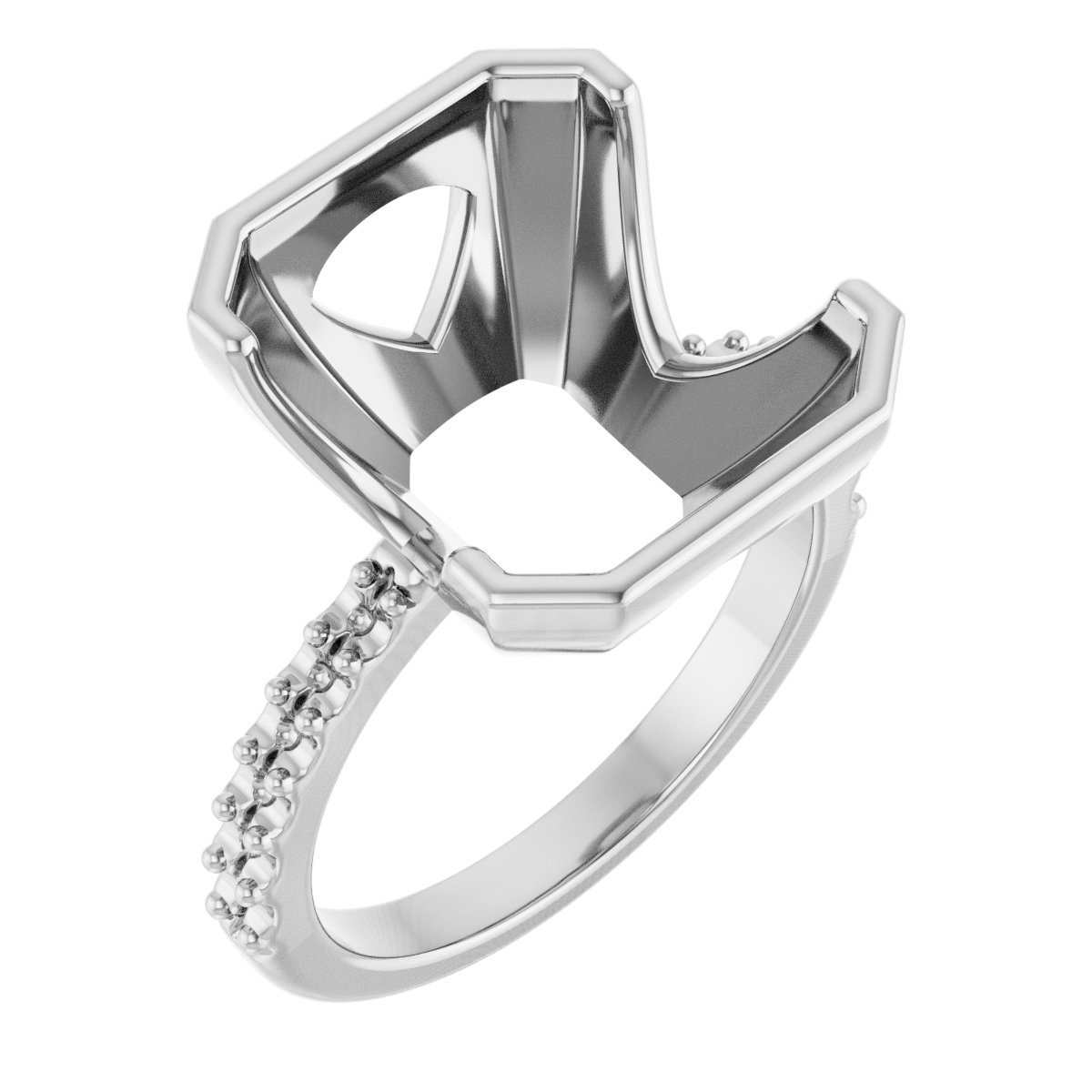 Half-Bezel Engagement Ring