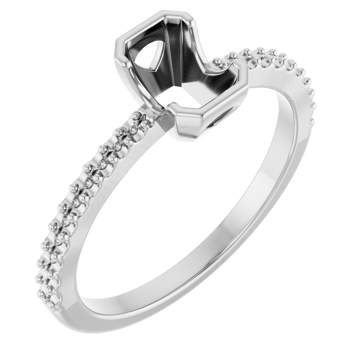 Half-Bezel Engagement Ring