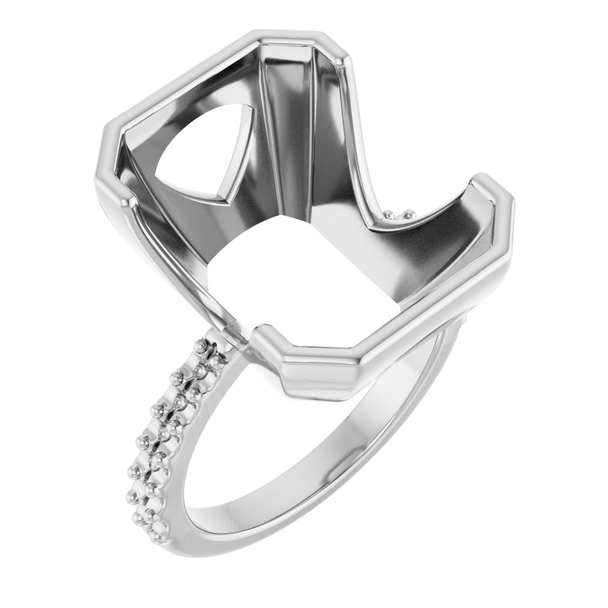 Half-Bezel Engagement Ring