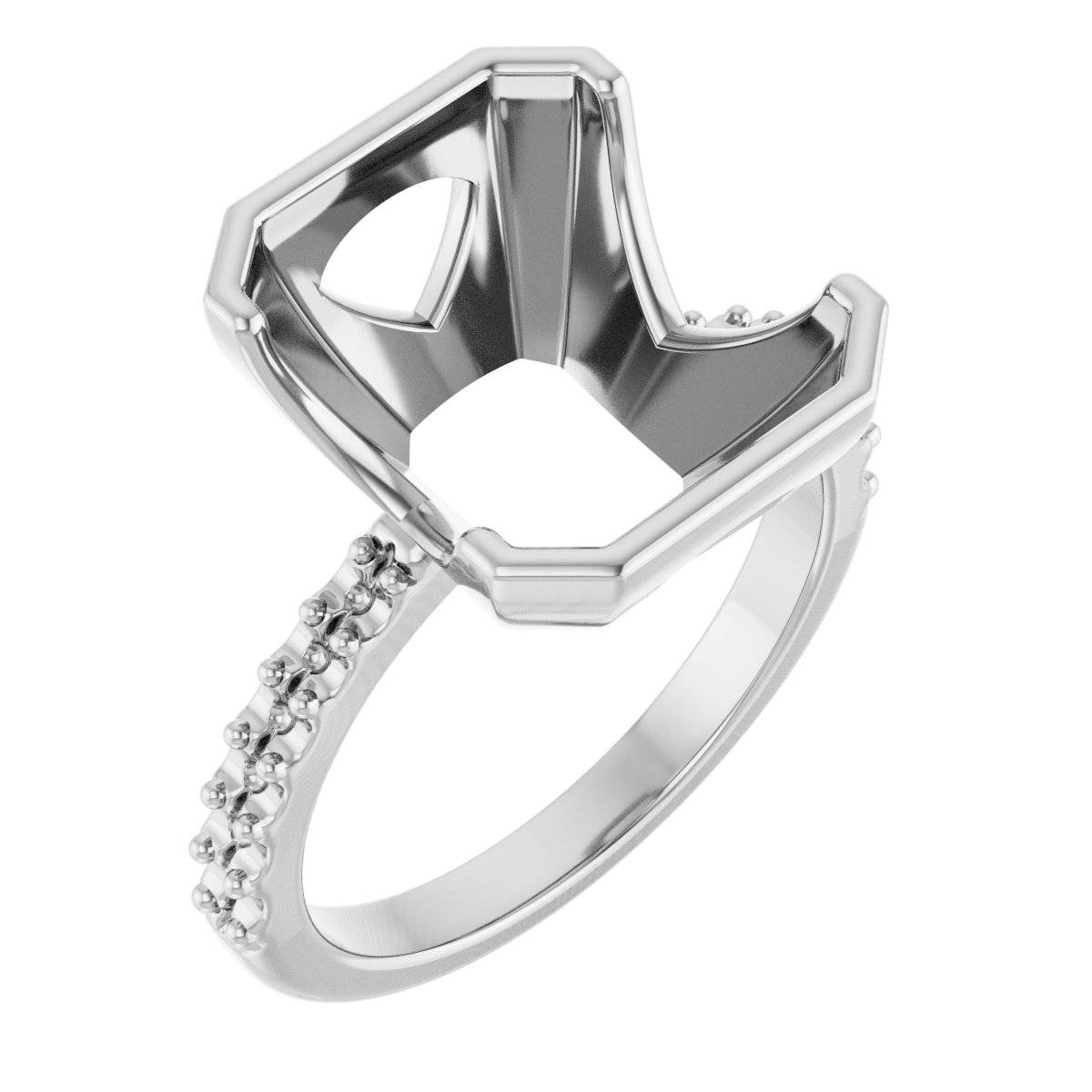 Half-Bezel Engagement Ring