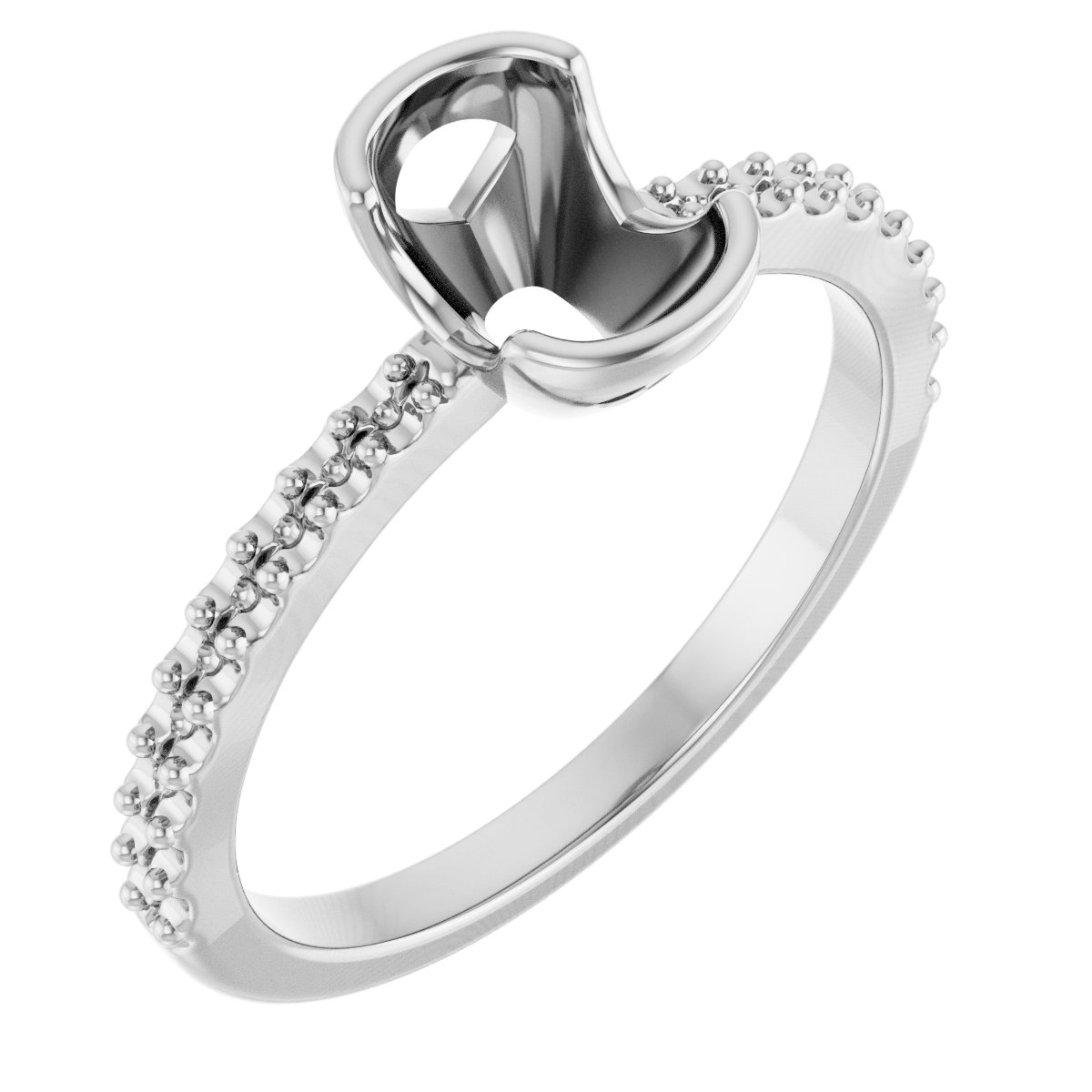 Half-Bezel Engagement Ring