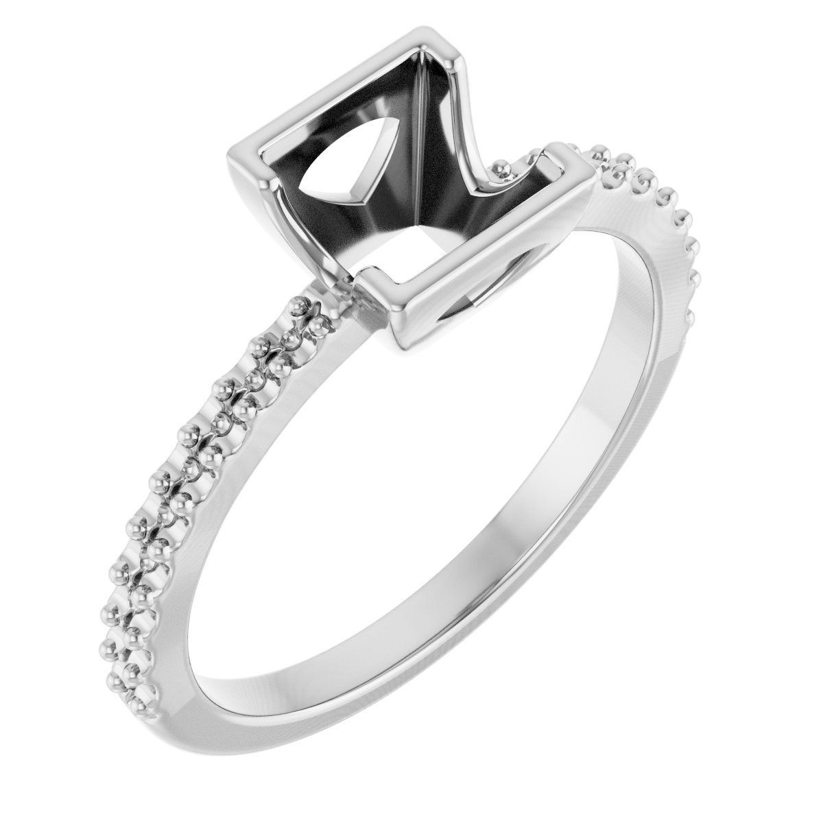 Half-Bezel Engagement Ring