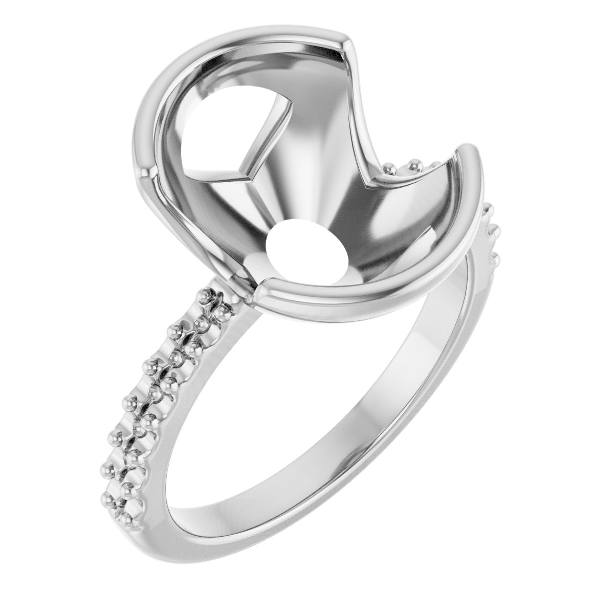 Half-Bezel Engagement Ring