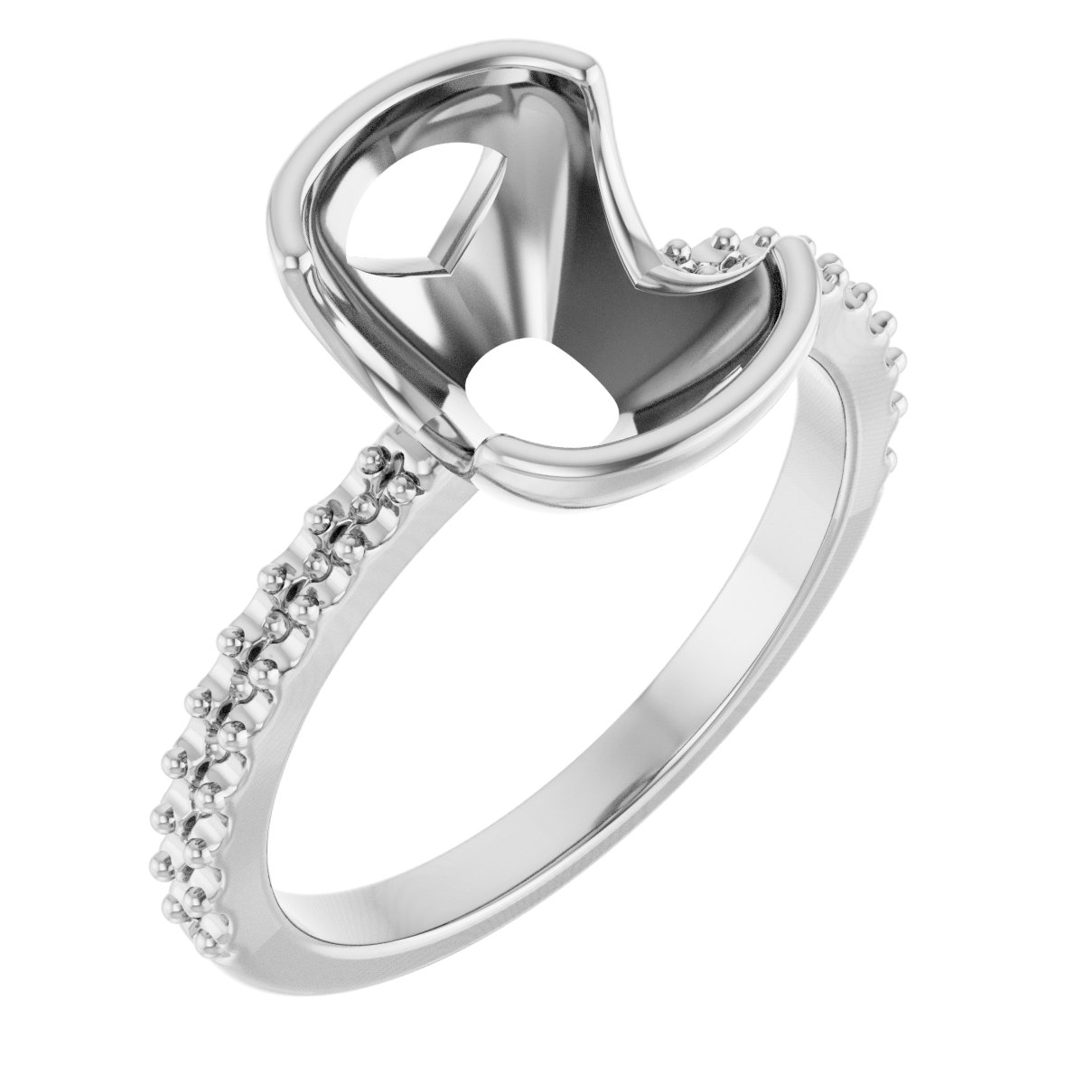 Half-Bezel Engagement Ring